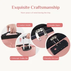 FURNIinspire Luggage 24 Inch Hardside Luggage Expandable Travel Business Suitcase, Hard Shell Lightweight Roller Suitcase, Pink, 10.83"*17.32"*26.38" -HV GUEST 421c8612 6b8d 4b70 828d b0678618a118