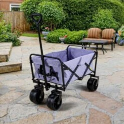 FURNIinspire Outdoor Serving Carts 220Lbs Collapsible Folding Beach Wagon Cart Wagons Carts Heavy Duty Foldable, Purple, 35.43"*23.47"*22.44" -HV GUEST 42667ad2 f157 4c91 87c3 998724711f00