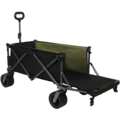 FURNIinspire Outdoor Serving Carts Collapsible Folding Wagon 400L Extra Collapsible Wagon With Tailgate Beach Wagon Cart, Black, 49.02"*22.05"*35.04" -HV GUEST 45006ff6 c5a5 4ce4 9ffc fb23a7a4cffc