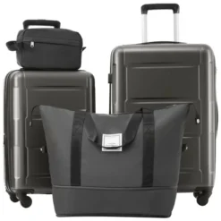 FURNIinspire Bag And Luggage Sets Luggage Set Travel Suitcase With Bags Spinner Wheels Abs Lightweight Suitcase, Black, 16"*10"*24" -HV GUEST 47a09515 1b0e 4143 bfcf 7fd54a07fc89