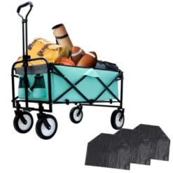 FURNIinspire Outdoor Serving Carts 360lbs Foldable Wagon Cart Beach Wagon Utility Cart Wagon Grocery Cart For Fishing, Blue, 35.04"*21.65"*38.98" -HV GUEST 47a09a12 ba76 41af a71a 3fe5c4bc7100