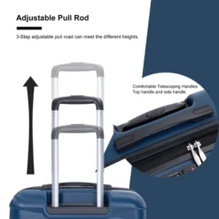 FURNIinspire Bag And Luggage Sets 5 Piece Expandable Hard Shell Suitcase Set Stylish Rolling Travel Luggage For Family, Blue, 20.28"*11.42"*30.31" -HV GUEST 488f16da 2495 4ed5 a856 fd4e724e1103