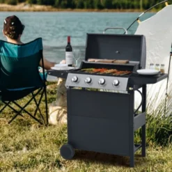 FURNIinspire Outdoor Grills, Griddles And Smokers Professional 4 Burner Gas Grill, Stainless Steel BBQ With Pizza Oven, Black, 27.2"*18.1"*15" -HV GUEST 4ae83d39 de87 4250 a239 8f9f374ab101