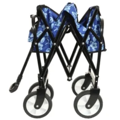 FURNIinspire Outdoor Serving Carts Colorful Collapsible Foldable Wagon Cart Beach Wagon Utility Wagon Grocery Cart 225lbs, Blue, 35.04"*22.44"*38.58" -HV GUEST 4bb88df2 09e5 46f6 8bef f0baea1a904c