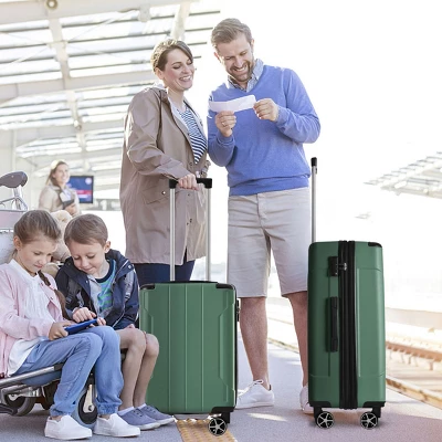 FURNIinspire Luggage 28 Inch Hardshell Suitcase, Checked Luggage, Lightweight Suitcases With Wheels For Travel, Business, Green, 12"*18.3"*29.9" 3 FURNIinspire Luggage 28 Inch Hardshell Suitcase, Checked Luggage, Lightweight Suitcases With Wheels For Travel, Business, Green, 12"*18.3"*29.9"