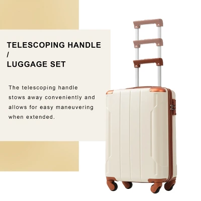 FURNIinspire Luggage 20 Inch Carry On Luggage, Lightweight Durable Suitcase With Wheels For Travel Business, White, 8.3"*13.6"*21.5" 5 FURNIinspire Luggage 20 Inch Carry On Luggage, Lightweight Durable Suitcase With Wheels For Travel Business, White, 8.3"*13.6"*21.5" - Image 3