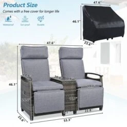 FURNIinspire Patio Accent Chairs, All Weather Outdoor Patio Chairs High Back Couch With Premium Cushions For Garden Backyard, Gray, 47.6"*23.6"*46.1" 9 FURNIinspire Patio Accent Chairs, All Weather Outdoor Patio Chairs High Back Couch With Premium Cushions For Garden Backyard, Gray, 47.6"*23.6"*46.1" -HV GUEST 4dceec9d 36be 4d66 a1b4 6fcdb8b3e582