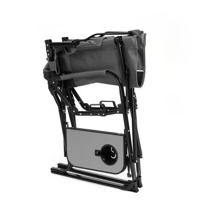 FURNIinspire Outdoor Portable Chairs Camping Chair Directors Chair, Oversized Portable Folding Chair With Side Table, Gray, 27.56"*24.41"*43.31" 3 FURNIinspire Outdoor Portable Chairs Camping Chair Directors Chair, Oversized Portable Folding Chair With Side Table, Gray, 27.56"*24.41"*43.31"