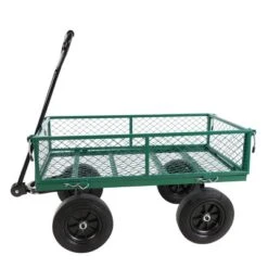FURNIinspire Wheelbarrows And Lawn Carts Solid Wheels Tools Cart Wagon Cart, Metal Lawn Cart For Picnic, Shopping, Green, 37“*19"*45" -HV GUEST 4f640c7c 0582 41e6 be33 cd23a0994e71