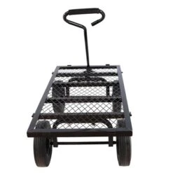 FURNIinspire Wheelbarrows And Lawn Carts Solid Wheels Tools Cart Wagon Cart, Metal Lawn Cart For Picnic, Shopping, Black, 37“*19"*45" -HV GUEST 4fa33589 5b4b 4cd4 b06c 71d0429bb4b1