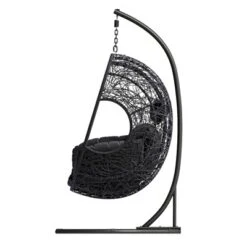 FURNIinspire Patio Swings Hanging Chair With Seat Cushion For Relaxation, Outdoor Indoor Wicker Swing Egg Chair With Stand, Gray, 42“*47"*73" -HV GUEST 528dbbf2 de95 4520 8d4b ebc8b1756fc4
