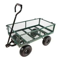 FURNIinspire Wheelbarrows And Lawn Carts Double Fence Utility  Cart Wagon Cart Garden Cart, Ideal For Outdoor Activities, Green, 41“*20"*39" -HV GUEST 5ab0df21 fc3f 40e5 afc7 7eda68603b0d