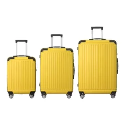 FURNIinspire Bag And Luggage Sets 3 Size Luggage Suitcases With Wheels, Hard Rolling Suitcase Set For Travel Business, Yellow, 20.87"*11.81"*30.31" -HV GUEST 5b4cc8c1 f5f6 4922 b055 6cc64e7ea45c
