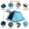 FURNIinspire Camping Tents Pop-Up Waterproof Camping Tent, Family Camping Tent With 2 Mosquito Nets Windows, Blue, 84.65"*84.65"*53.54" -HV GUEST 5c179019 9460 4381 b45b 645e52f1e86c