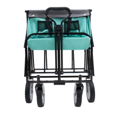 FURNIinspire Outdoor Serving Carts 360lbs Collapsible Foldable Wagon Cart With Strapping System For Camping Shopping, Blue, 35.04"*21.65"*38.98" 5 FURNIinspire Outdoor Serving Carts 360lbs Collapsible Foldable Wagon Cart With Strapping System For Camping Shopping, Blue, 35.04"*21.65"*38.98" - Image 3