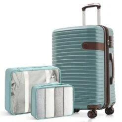 FURNIinspire Bag And Luggage Sets 24 Inch Luggage Set, Lightweight Checked Suitcase With 2 Mesh Bag Travel Business, Blue, 11"*15.9"*25.2" -HV GUEST 5dc63e53 2d8c 4a40 9364 0599d36cb463