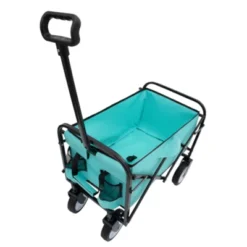 FURNIinspire Outdoor Serving Carts Utility Park Garden Cart Tool Customized Color Folding Camping Trolley Outdoor Beach, Blue, 25.98"*17.32"*37.4"