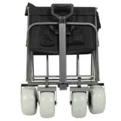 FURNIinspire Outdoor Serving Carts Heavy Duty 500lb Capacity Beach Wagon Foldable Utility Cart For Camping, Black, 37.4"*23.03"*38.98" -HV GUEST 5e6459b1 d17e 4c0c 9a71 d6afc7ebdf07
