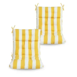FURNIinspire Outdoor Seat Cushions 2 Pcs Set High Back Patio Chair Cushions, Yellow And White Stripes Seat Cushion, Multicolored, 44"*22"*4" 11 FURNIinspire Outdoor Seat Cushions 2 Pcs Set High Back Patio Chair Cushions, Yellow And White Stripes Seat Cushion, Multicolored, 44"*22"*4" -HV GUEST 5fe53ce4 0615 4c56 8485 b6fb16d60186