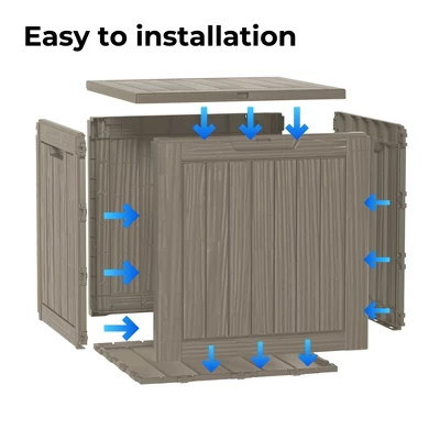 FURNIinspire Deck Boxes, Portable Storage Box With Waterproof Function For Patio Furniture, Garden Tools, All Weather Use, Brown, 22.09"*17.09"*20.87" 6 FURNIinspire Deck Boxes, Portable Storage Box With Waterproof Function For Patio Furniture, Garden Tools, All Weather Use, Brown, 22.09"*17.09"*20.87" - Image 4