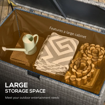 FURNIinspire Utility Storage Cabinet 113 Gallon Deck Box Rattan Outdoor Storage Box Waterproof Storage Container For Indoor, Grey, 47.2"*6.70"*30.7" 5 FURNIinspire Utility Storage Cabinet 113 Gallon Deck Box Rattan Outdoor Storage Box Waterproof Storage Container For Indoor, Grey, 47.2"*6.70"*30.7" - Image 4