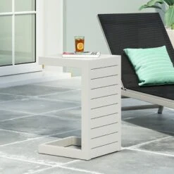 FURNIinspire Patio End Table, C-Shaped Side Table, Compact, Stylish, And Versatile, White, 15"*14.5"*24" 13 FURNIinspire Patio End Table, C-Shaped Side Table, Compact, Stylish, And Versatile, White, 15"*14.5"*24" -HV GUEST 66bdc9ce 940a 4d4b b6bd 6104861a511c