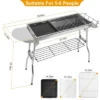 FURNIinspire Outdoor Grills, Griddles And Smokers Stainless Steel BBQ Grill Cooking Accessories For Camping, Picnics, Use, Silver, 30.3"*11.17"*7.5" -HV GUEST 697bd5bf eb6e 4d4f a934 378718c4d49c