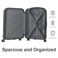 FURNIinspire Bag And Luggage Sets 3 Piece Rolling Luggage, Travel Hard Suitcase With Wheels, Stylish Suitcase Set, Green, 21.06"*11.81"*30.31" -HV GUEST 69a650ae 6446 46f1 8f59 ebe30d32c934