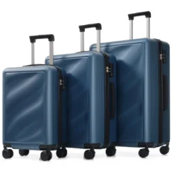 FURNIinspire Bag And Luggage Sets Travel Luggage Set Suitcase Set, 3 Piece Hard Shell Suitcases, Lightweight Suitcase, Blue, 11.4"*20.1"*29.1" -HV GUEST 6a1c54d4 3300 4191 b0c8 09e47cb85449