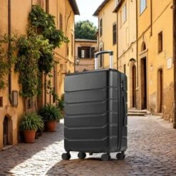 FURNIinspire Luggage 20 Inch Luggage Expandable Hardside Suitcase, Abs Durable Lightweight Travel Luggage With TSA Lock, Black , 9"*13"*21.5" -HV GUEST 6a896034 cdc1 4c48 a5b2 42963cb9fe9b