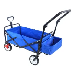 FURNIinspire Wheelbarrows And Lawn Carts Folding Wagon Cart, Collapsible Outdoor Utility Cart With Handle, Blue, 53.5“*20.08"*42.52" -HV GUEST 6b5112da 949b 49ca a8a9 bd7369fab16e
