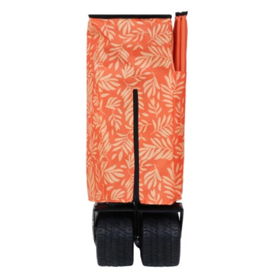 FURNIinspire Outdoor Serving Carts Collapsible Foldable Extended Wagon 480lb Weight Capacity All-Terrain Beach Wheels, Orange, 37.4"*23.03"*38.98" 5 FURNIinspire Outdoor Serving Carts Collapsible Foldable Extended Wagon 480lb Weight Capacity All-Terrain Beach Wheels, Orange, 37.4"*23.03"*38.98" - Image 3