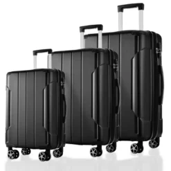 FURNIinspire Bag And Luggage Sets 3 Piece Suitcase Set, Expandable Hard Shell Carry On Luggage Sets, Travel Luggage Black, 12"*18.3"*29.9" -HV GUEST 711817f9 fd1d 42c3 9dbb 3fde297de677