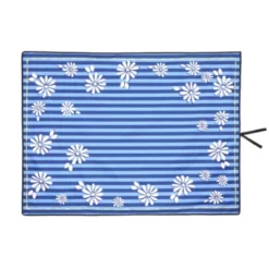 FURNIinspire Outdoor Serving Carts Colorful Heavy-Duty 480lbs Folding Wagon Cart With Bonus Picnic Mat All Terrain Wheels, Blue, 37.4"*23.03"*38.98" -HV GUEST 725cafac e2c1 4adc a890 65964e23493b