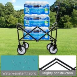 FURNIinspire Outdoor Serving Carts Foldable Wagon Cart Beach Wagon Utility Wagon Grocery Cart 3pcs Plastic Liner Cover, Blue, 25.98"*17.32"*37.4" -HV GUEST 727dd24c d2af 4bc5 8ac6 584fb05887c5