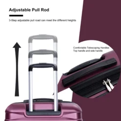 FURNIinspire Bag And Luggage Sets 5 Piece Expandable Hard Shell Suitcase Set Rolling Travel Luggage For Family, Dark Purple, 20.28"*11.42"*30.31" -HV GUEST 733d7953 904b 49d0 883f 514b12762a12