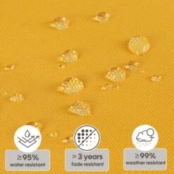 FURNIinspire Outdoor Seat Cushions 2 Pcs Set High Back Patio Chair Cushions, Solid Color Seat Cushion For Garden Porch, Yellow, 44"*22"*4" -HV GUEST 7345b3da f9ef 4524 ad60 8d620cfb47b7