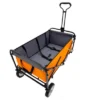 FURNIinspire Outdoor Serving Carts Collapsible Foldable Wagon Cart With Strapping System Beach Wagon Utility Cart, Orange, 35.04"*21.65"*38.98" -HV GUEST 73982aae 835f 46e7 b906 29b376d6b820