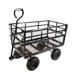 FURNIinspire Wheelbarrows And Lawn Carts Double Fence Utility  Cart Wagon Cart Garden Cart, Ideal For Outdoor Activities, Black, 41“*20"*39" -HV GUEST 74c50271 18db 4896 8798 d10898484ae3
