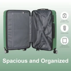 FURNIinspire Bag And Luggage Sets 3 Size Luggage Suitcases With Wheels, Hard Rolling Suitcase Set For Travel Business, Green, 20.87"*11.81"*30.31" -HV GUEST 74d1a19c 85cd 4dfe 902c f2007566ae65