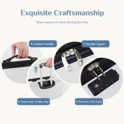 FURNIinspire Bag And Luggage Sets 20/24/28 Inch 3PCS Hard Shell Roller Suitcase Set Expandable Travel Luggage With Spinner Wheels, White -HV GUEST 7531004a 7567 4802 aebb 3807ead8c101