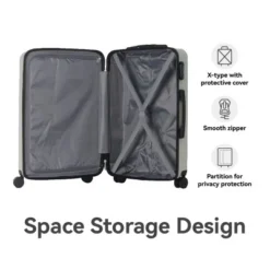 FURNIinspire Bag And Luggage Sets Hard Shell 3 Piece Suitcase Set, Travel Luggage Business Suitcases With Wheels, White, 19.88"*10.63"*29.92" -HV GUEST 754e7abd c46c 402e 9feb f9ae0bf2eabe