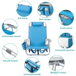 FURNIinspire Outdoor Portable Chair Adjustable Back Lightweight Design For Beach And Picnic, Blue, 24.8"*25.6"*32.28" 10 FURNIinspire Outdoor Portable Chair Adjustable Back Lightweight Design For Beach And Picnic, Blue, 24.8"*25.6"*32.28" -HV GUEST 765879b2 49c6 4873 a775 e38dee82b5cc