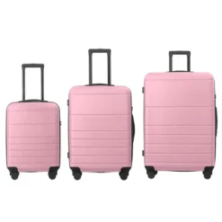 FURNIinspire Bag And Luggage Sets 3 Piece Travel Hard Shell Luggage, Lightweight Rolling Suitcases With Wheels, Pink, 20.87"*11.61"*30.31" -HV GUEST 7753f659 ac41 4af7 99f1 8391af30a15c