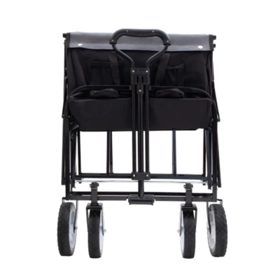 FURNIinspire Outdoor Serving Carts Collapsible Foldable Wagon Cart With Strapping System Beach Wagon Utility Cart, Black, 35.04"*21.65"*38.98" 6 FURNIinspire Outdoor Serving Carts Collapsible Foldable Wagon Cart With Strapping System Beach Wagon Utility Cart, Black, 35.04"*21.65"*38.98" - Image 4