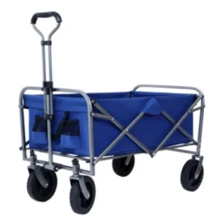 FURNIinspire Outdoor Serving Carts Collapsible Folding Wagon 300L Collapsible Wagon With Tailgate All-Terrain Wheels, Blue, 35.43"*21.85"*39.17" -HV GUEST 7829211a 2d46 4174 817a d0bf28cc5760