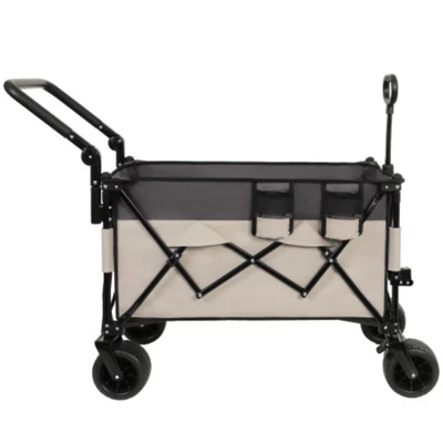 FURNIinspire Outdoor Serving Carts Multi Functional Push Pull Folding Wagon Cart With Rotating Handle All-Terrain Wheele, Gray, 48.43"*22.83"*43.7" 7 FURNIinspire Outdoor Serving Carts Multi Functional Push Pull Folding Wagon Cart With Rotating Handle All-Terrain Wheele, Gray, 48.43"*22.83"*43.7" - Image 5