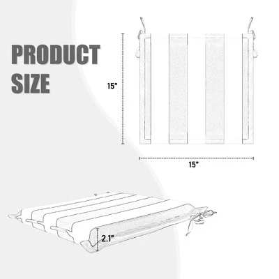 FURNIinspire Outdoor Seat Cushions 4pcs Patio Seat Cushion Replacement Seat Cushion, Striped Sponge Seat Cushion For Gardens, Blue, 15"*15"*2.1" 4 FURNIinspire Outdoor Seat Cushions 4pcs Patio Seat Cushion Replacement Seat Cushion, Striped Sponge Seat Cushion For Gardens, Blue, 15"*15"*2.1" - Image 2