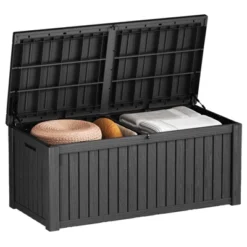 FURNIinspire Deck Boxes, 150 Gallon Outdoor Patio Storage Box With Large Storage Capacity For Furniture Garden Tools, Black, 54.3"*26.5"*28.7" -HV GUEST 7d6c5046 0ede 499a 8c71 ae8c772fcd5b