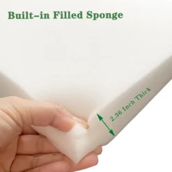 FURNIinspire Outdoor Seat Cushions 2 PCS Outdoor Chaise Lounge Chair Cushion Replacement For Patio Garden, Backyard, Gray, 75"*24"*2.7" -HV GUEST 807650c3 33e1 4a58 a627 3bf7cb85b955